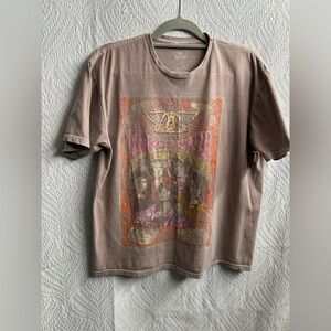 Rag doll Brown Aerosmith Graphic Short Sleeve Tee 100% Cotton